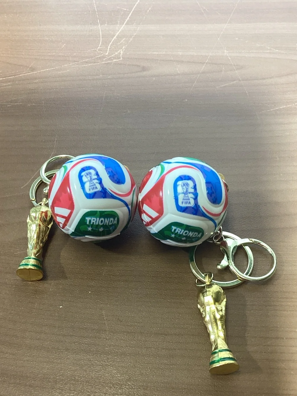 FIFA Trionda Mini Soccer Ball Keychain Pair - White, Blue, Red, Green